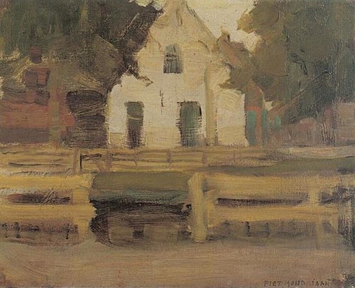 Gabled farmhouse façade in white, 1901, Piet Mondrian