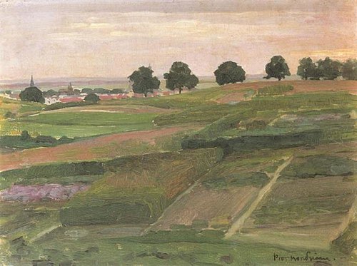Fields overlooking Arnhem from the north, 1901, Piet Mondrian