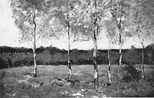 Six young birch trees in a field, 1902, Piet Mondrian