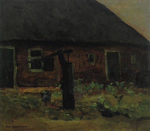 Brabant farm building with pump, 1904, Piet Mondrian