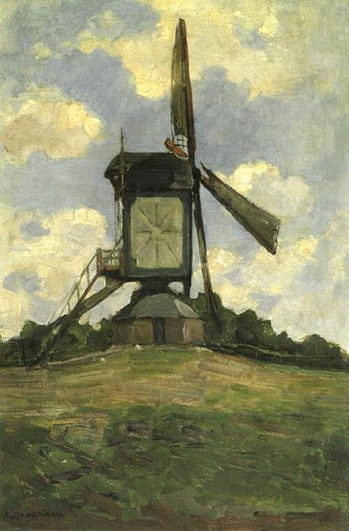 Post mill at Heeswijk, side view, 1904, Piet Mondrian