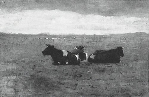 Landscape with three reclining cows, 1904, Piet Mondrian