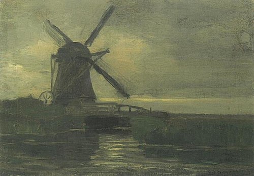 Broekzijder mill in the evening, 1906, Piet Mondrian