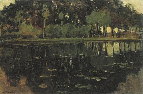 Geinrust farm with truncated tall trees and saplings, 1906, Piet Mondrian