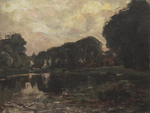 Farmstead with long row of trees on the Gein, 1906, Piet Mondrian