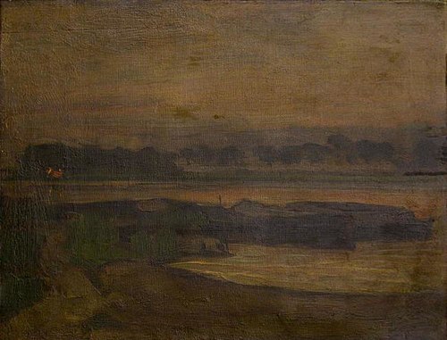 On Ouderkerkerdijk near the Omval in the evening II, 1906, Piet Mondrian
