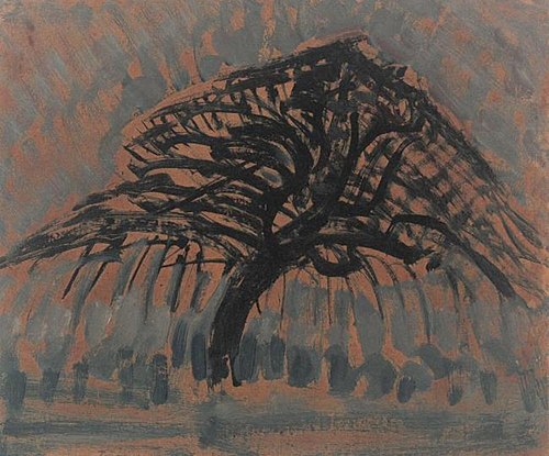 Oil sketch for blue apple tree series, 1908, Piet Mondrian
