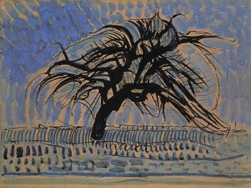 Apple tree in blue, 1908, Piet Mondrian