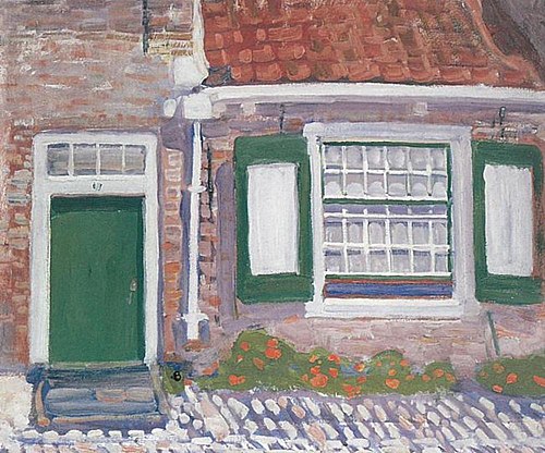 House façade with green trimmed shutters, 1909, Piet Mondrian