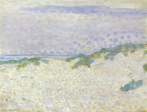 Pointillist study with dunes and sea, 1909, Piet Mondrian