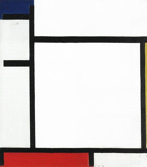Composition with blue, yellow, red and gray, 1922, Piet Mondrian