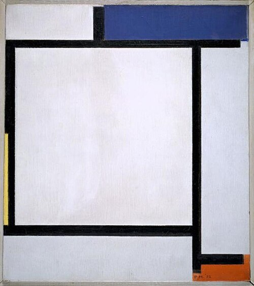 Composition with blue, black, yellow and red, 1922, Piet Mondrian