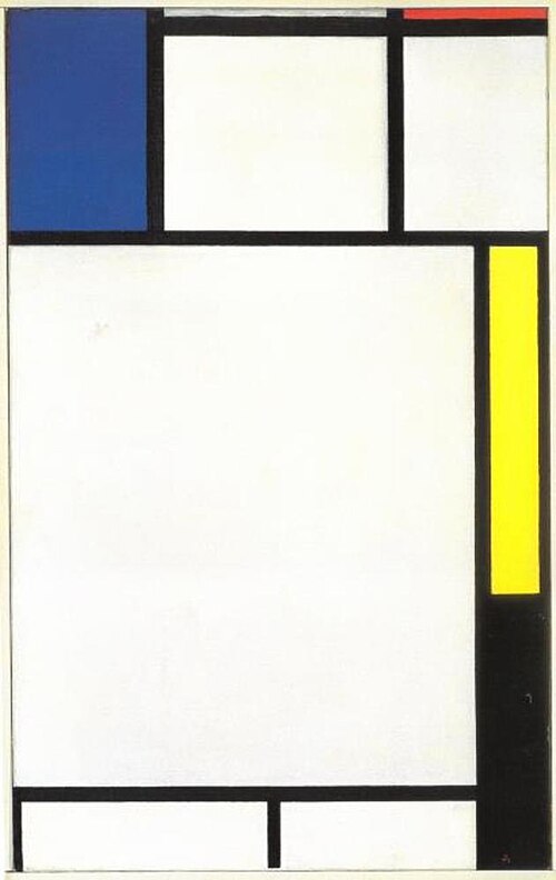 Composition avec bleu, rouge, jaune et noir, 1922, Piet Mondrian