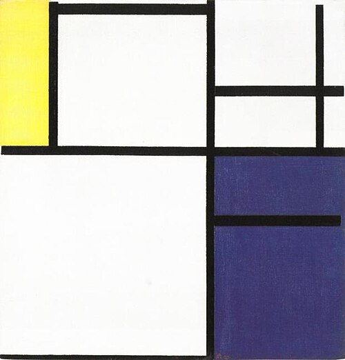 Composition with yellow, blue, and blue-white, 1922, Piet Mondrian