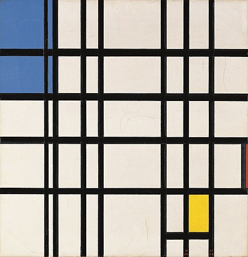 Rythme de lignes droites (et couleur?), 1939, Piet Mondrian