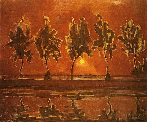 Trees by the Gein at Moonrise, 1907, Piet Mondrian