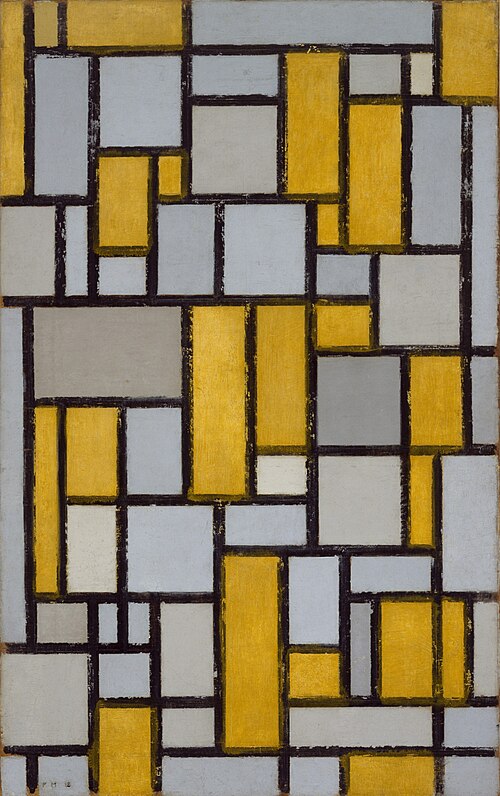 Composition with Grid 1, 1918, Piet Mondrian