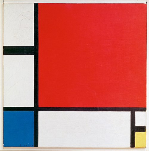 Composition II en rouge, bleu et jaune, 1930, Piet Mondrian