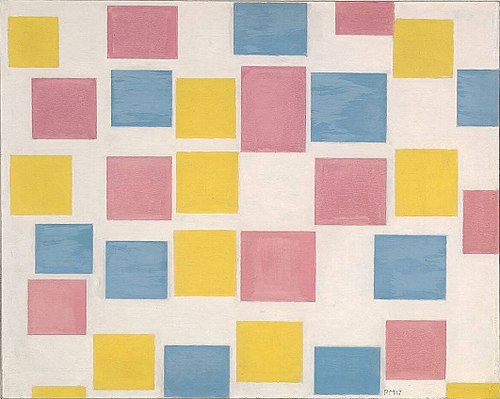 Composition with colour fields, 1917, Piet Mondrian