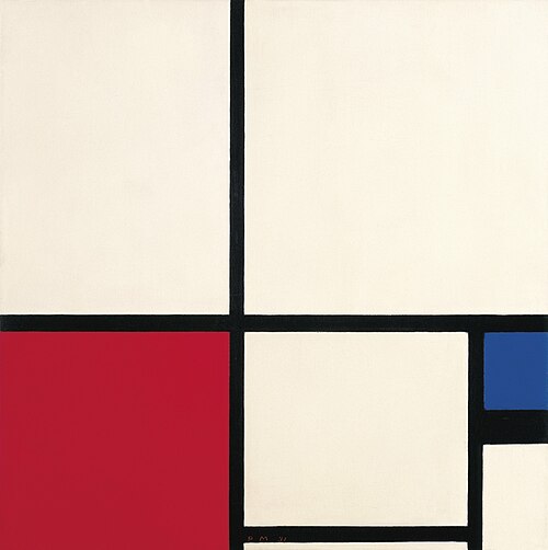 Composition in Colours / Composition No. I with Red and Blue, 1931, Piet Mondrian