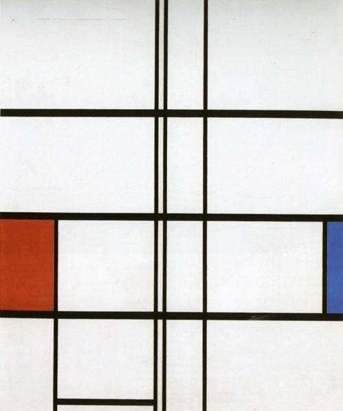 Composition en blanc, rouge et bleu, 1936, Piet Mondrian