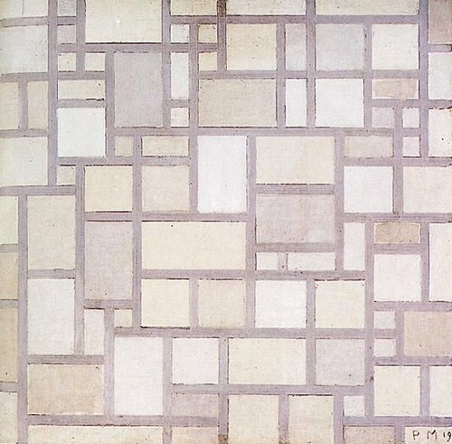 Composition 7: Light Color Planes with Grey Contours, 1919, Piet Mondrian