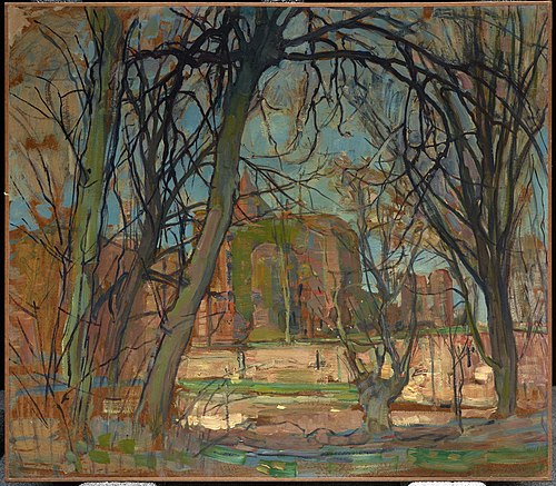 Spring Sun (Lentezon): Castle Ruin Brederode, 1909, Piet Mondrian