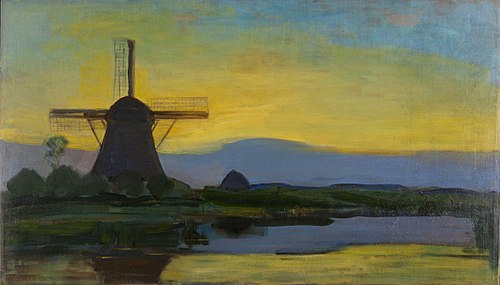 The Oostzijdse Molen by Night, 1907, Piet Mondrian