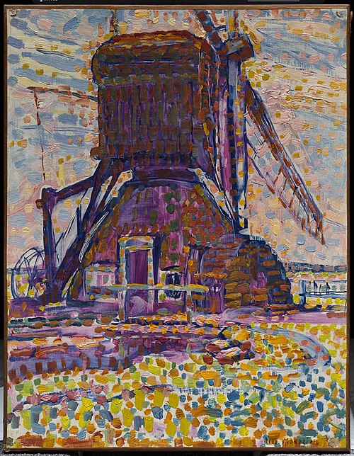 Le Moulin de Winkel, version pointilliste, 1908, Piet Mondrian