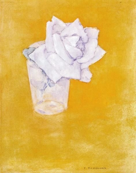 White Rose in a Glass, 1921, Piet Mondrian