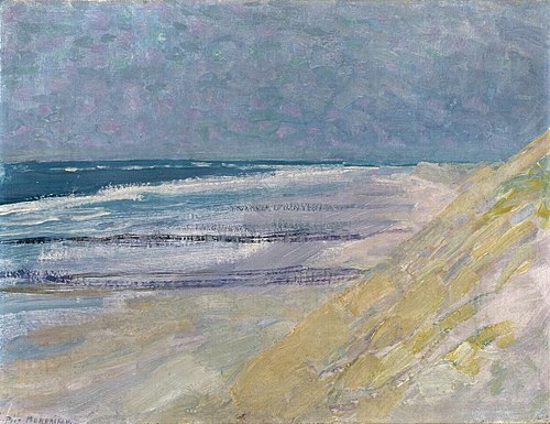 Beach with three or four piers at Domburg, 1909, Piet Mondrian