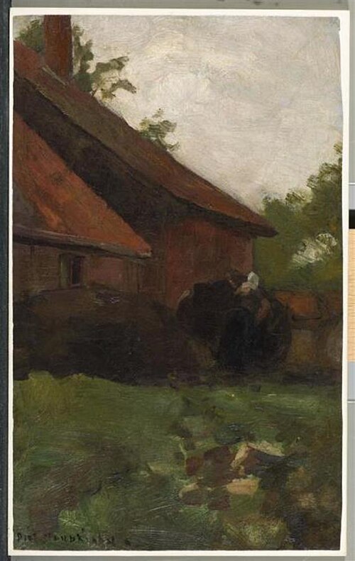 Woman and farm building in the Achterhoek, 1895, Piet Mondrian