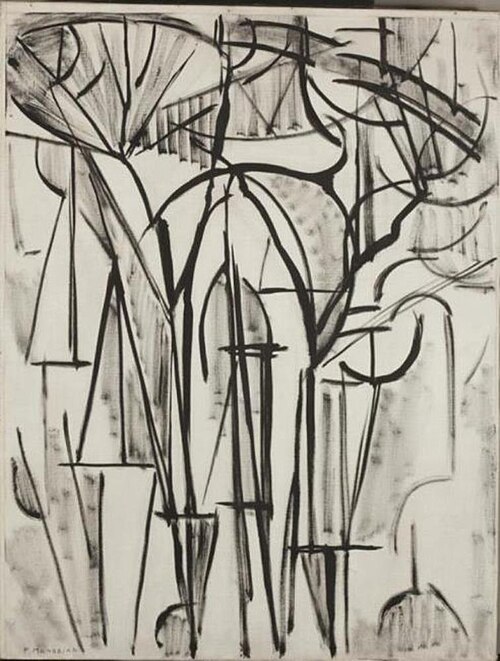 Composition trees 1 (unfinished), 1912, Piet Mondrian