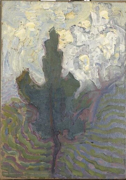 Single tree silhouette, 1908, Piet Mondrian