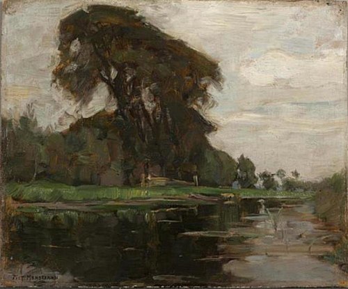 The Landzicht farm with fence and gateposts, 1905, Piet Mondrian