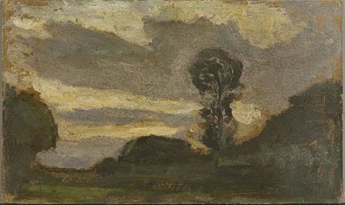Isolated tree on the Gein with streaked sky, 1907, Piet Mondrian