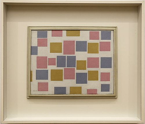 composition n. 3 with flat colors, 1917, Piet Mondrian