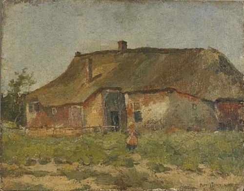 Farm building in Het Gooi with child, 1895, Piet Mondrian