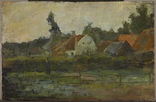 Farm buildings with fence in foreground, 1895, Piet Mondrian