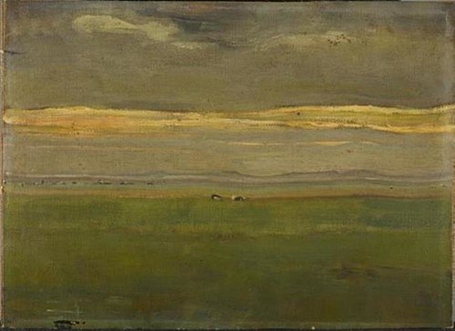 Evening landscape with cows, 1906, Piet Mondrian