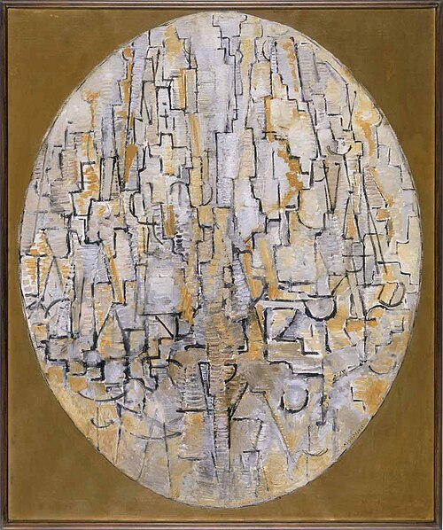 Tableau No. 3: Composition in Oval, 1913, Piet Mondrian