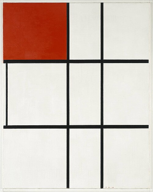Composition B (No.II) with Red, 1935, Piet Mondrian