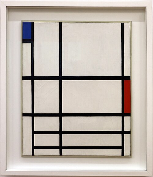 Composition en rouge, bleu et blanc II, 1937, Piet Mondrian