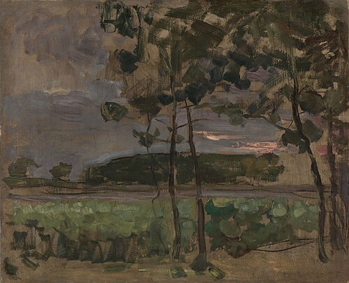 Field with Young Trees in the Foreground, 1907, Piet Mondrian