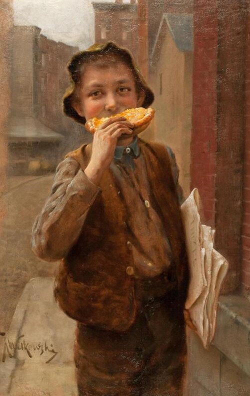 Newsboy Eating a Pie, , Karl Witkowski