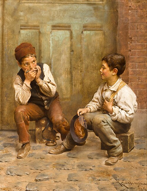 Shoeshine boys, 1889, Karl Witkowski