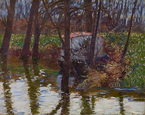 The River Epte with Monet's Atelier-Boat, 1888, John Leslie Breck