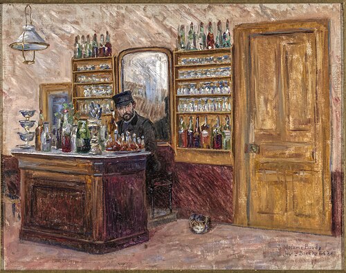 M. Baudy Behind his Desk at the Hotel Baudy, 1888, John Leslie Breck