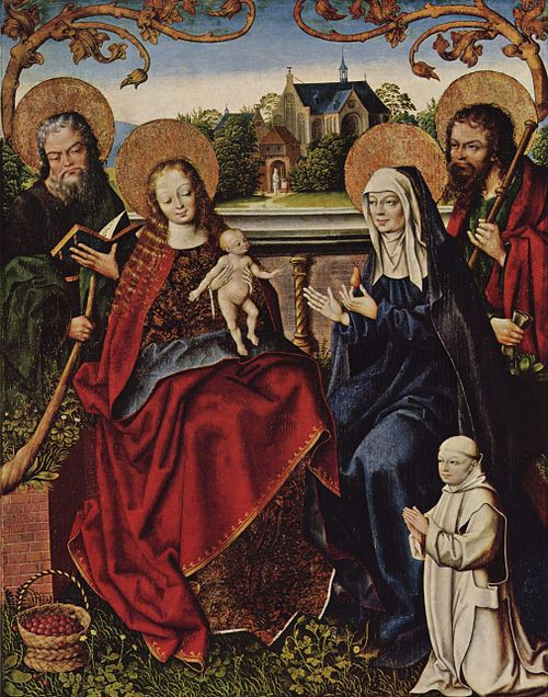 Hl. Familie mit Kartäusermönch, 1550, Jan Baegert