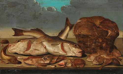 Nature morte aux poissons, 1638, Willem Ormea